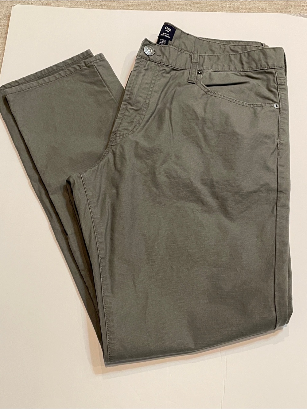 Gap Mens Slim Chino 2 Pack 36x32 NWOT Gray Bone - Picture 4 of 15